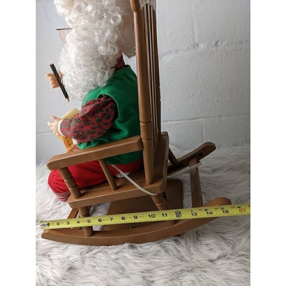 Santa's Best Animated Collectible Santa 18” Santa Claus in Moving Rocking chair - Picture 12 of 16